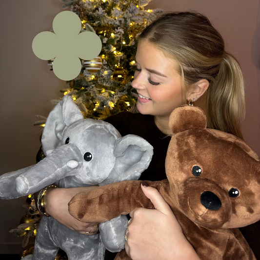 Diepe druktherapie met Hugsback verzwaarde knuffels beer en olifant bij jong volwassenen