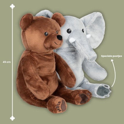 Ours + Éléphant – Peluche lestée - Hugsback - Peluches lestées