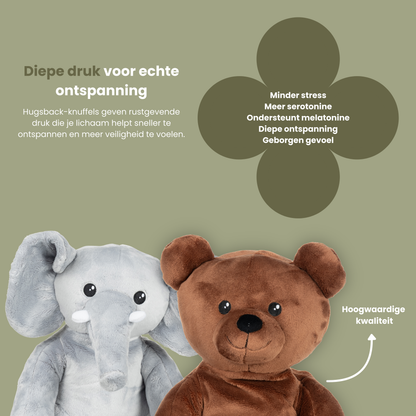 Ours + Éléphant – Peluche lestée - Hugsback - Peluches lestées