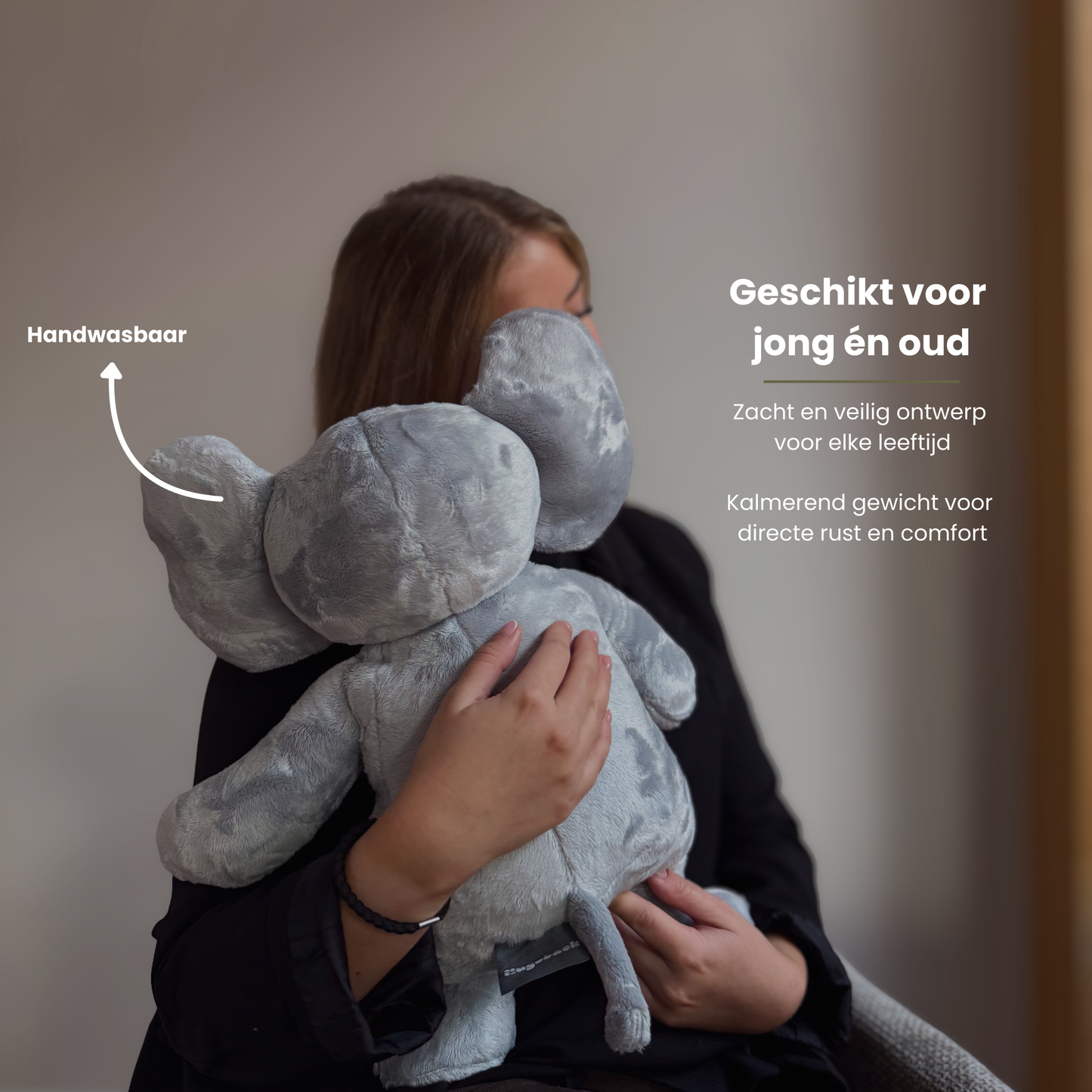 Éléphant – Peluche lestée – Câlins – Peluche lestée
