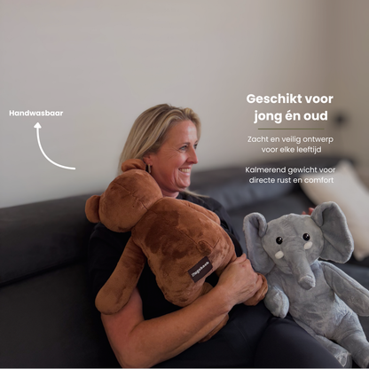 Ours + Éléphant – Peluche lestée - Hugsback - Peluches lestées