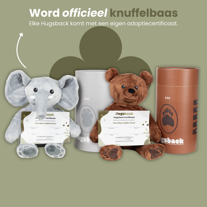 Ours + Éléphant – Peluche lestée - Hugsback - Peluches lestées
