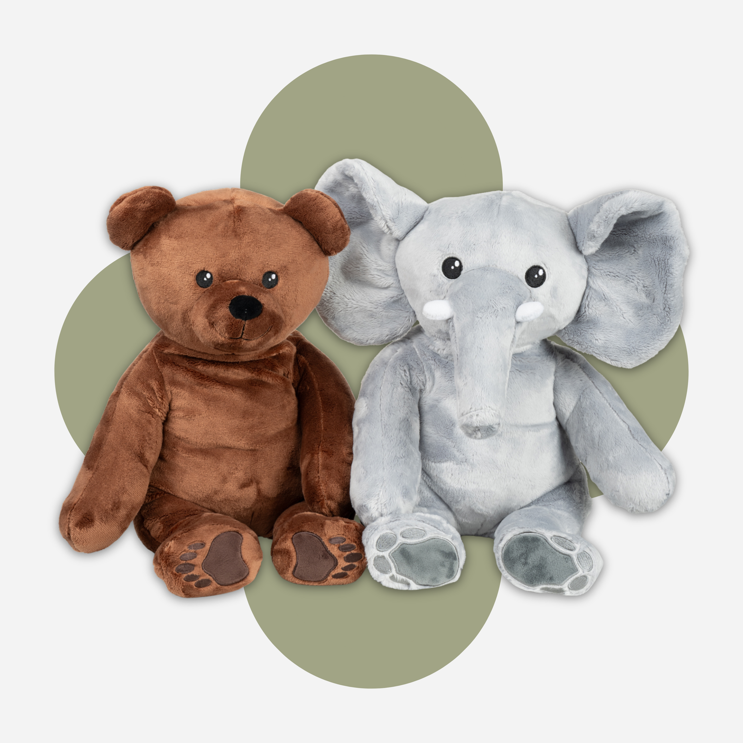 Beer + Olifant – Verzwaringsknuffel - Hugsback - Verzwaarde knuffels