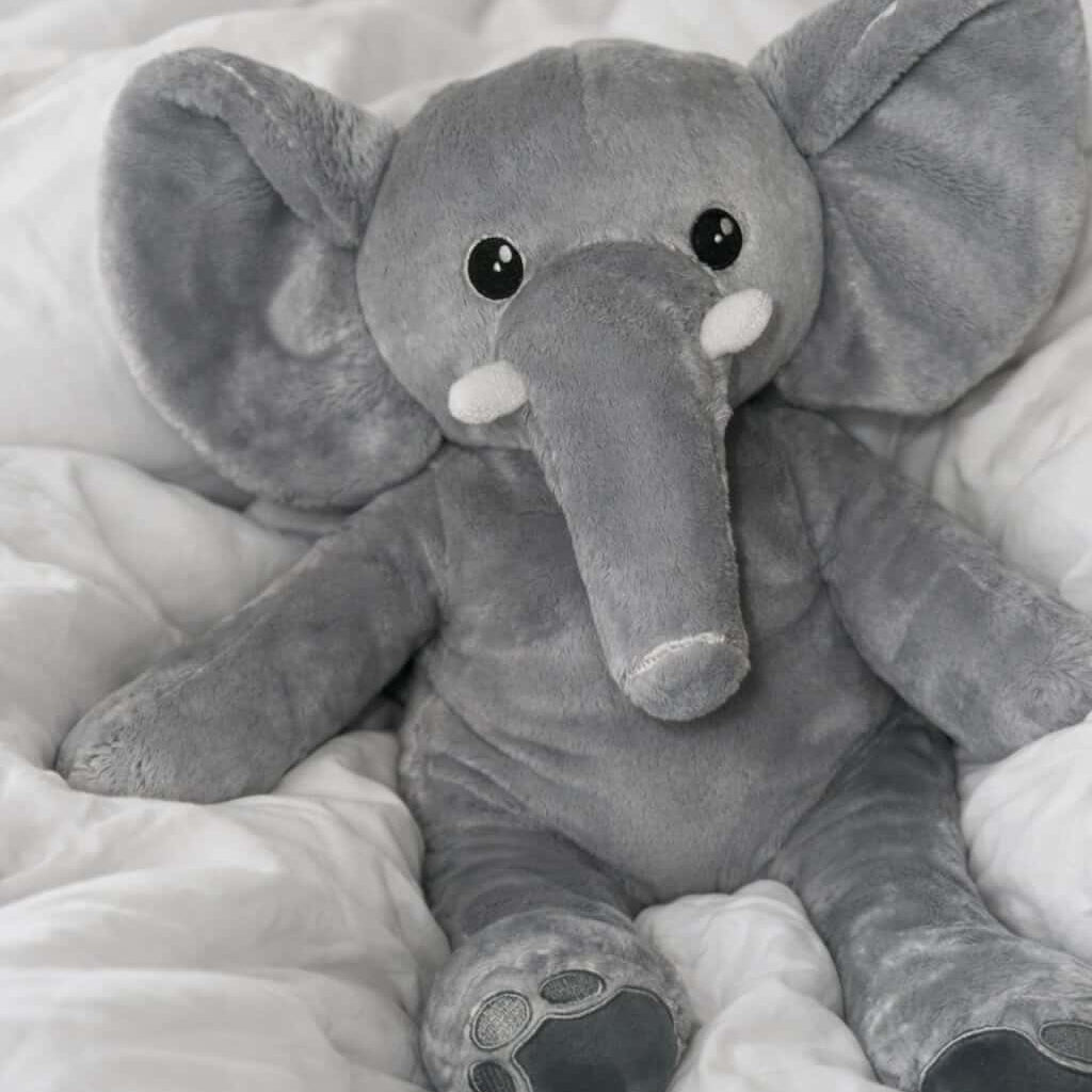 Hugsback verzwaringsknuffel olifant, de mooiste verzwaarde knuffel 2 kg, de beste verzwaringsknuffel van 2 kg