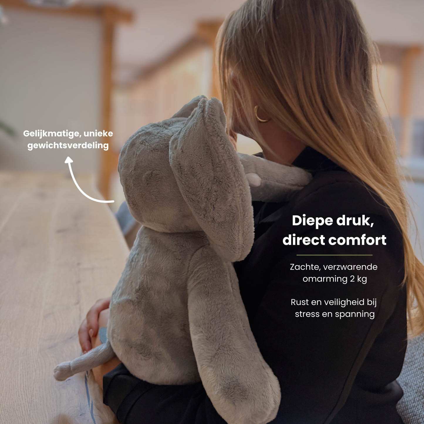 Éléphant – Peluche lestée – Câlins – Peluche lestée