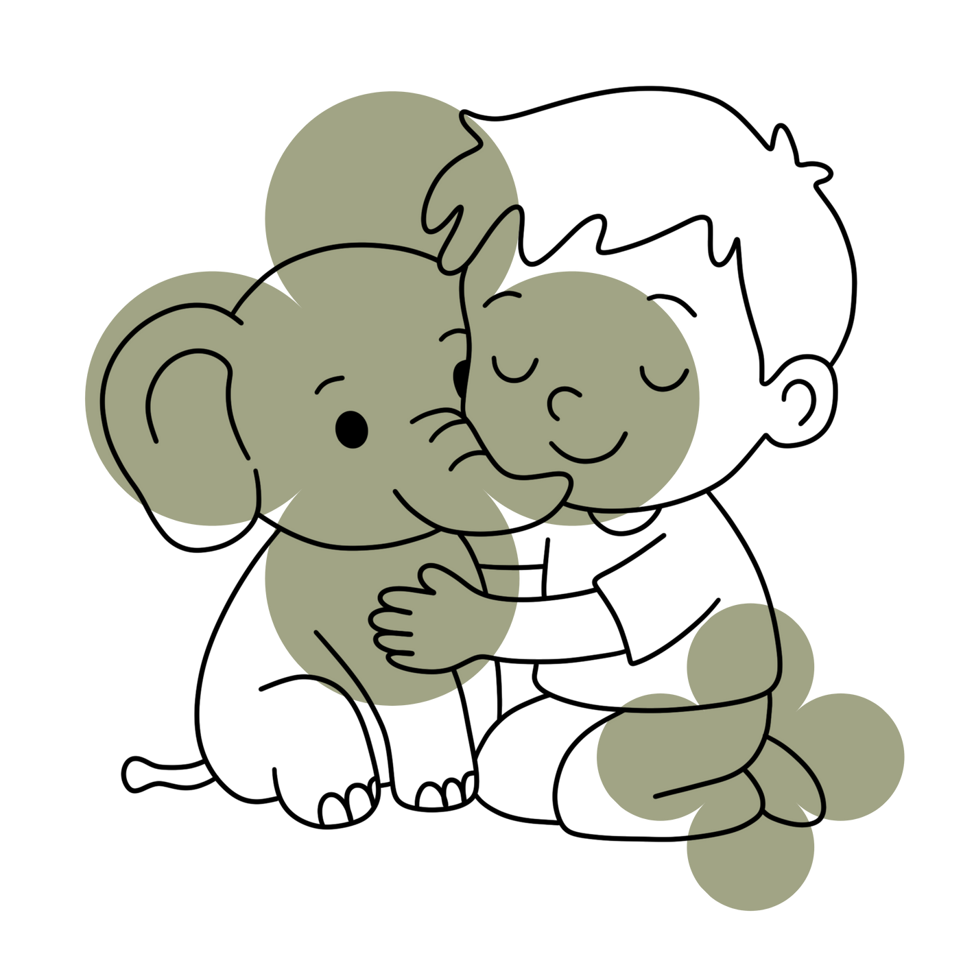 Twee knuffelvriendjes in een warme omhelzing die laten zien hoe een Hugsback-knuffel altijd nabijheid, geborgenheid en emotionele rust biedt in elk moment.