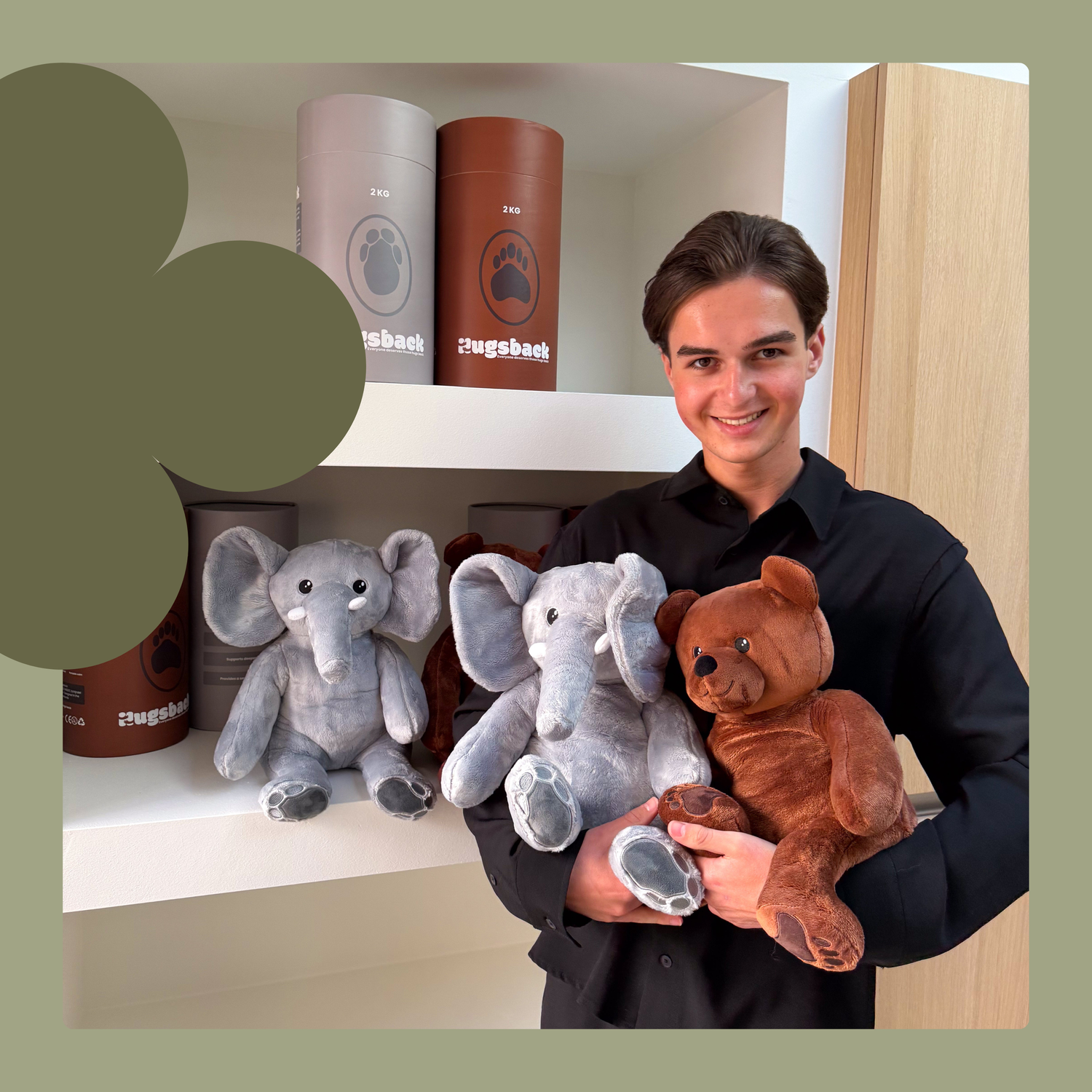 "Verzwaringsknuffel productfoto met zachte pluche afwerking"