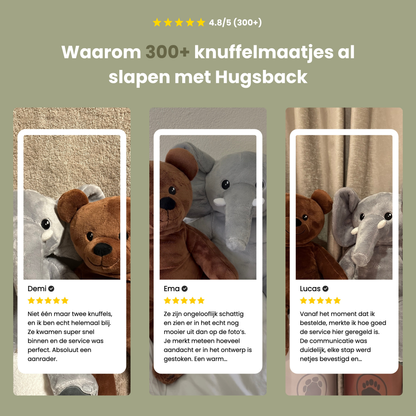 Ours + Éléphant – Peluche lestée - Hugsback - Peluche lestée