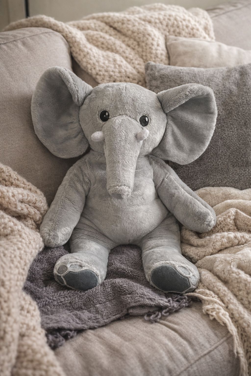 Hugsback verzwaringsknuffel olifant, de mooiste verzwaarde knuffel 2 kg