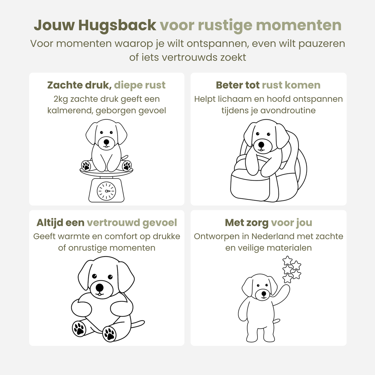 Infografik: sådan hjælper tyngdebamsen hund med ro og afslapning