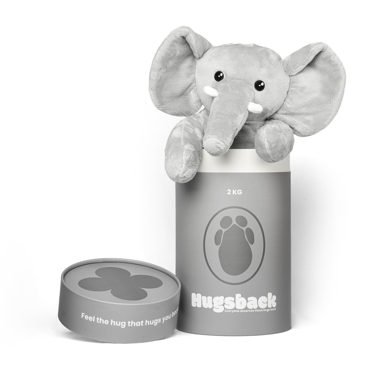 Tyngdebamsen elefant kommer op af Hugsbacks grå gaverør